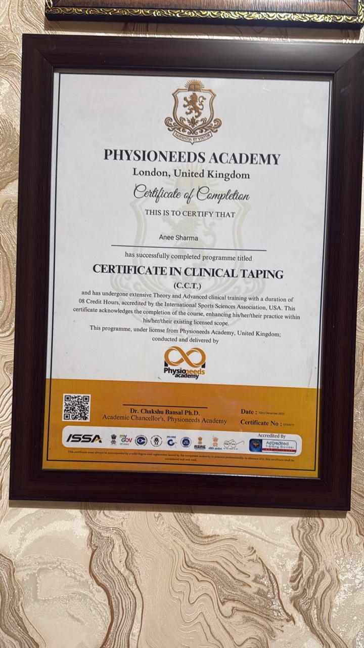 Certificate in Clinical Taping - Anee Sharma